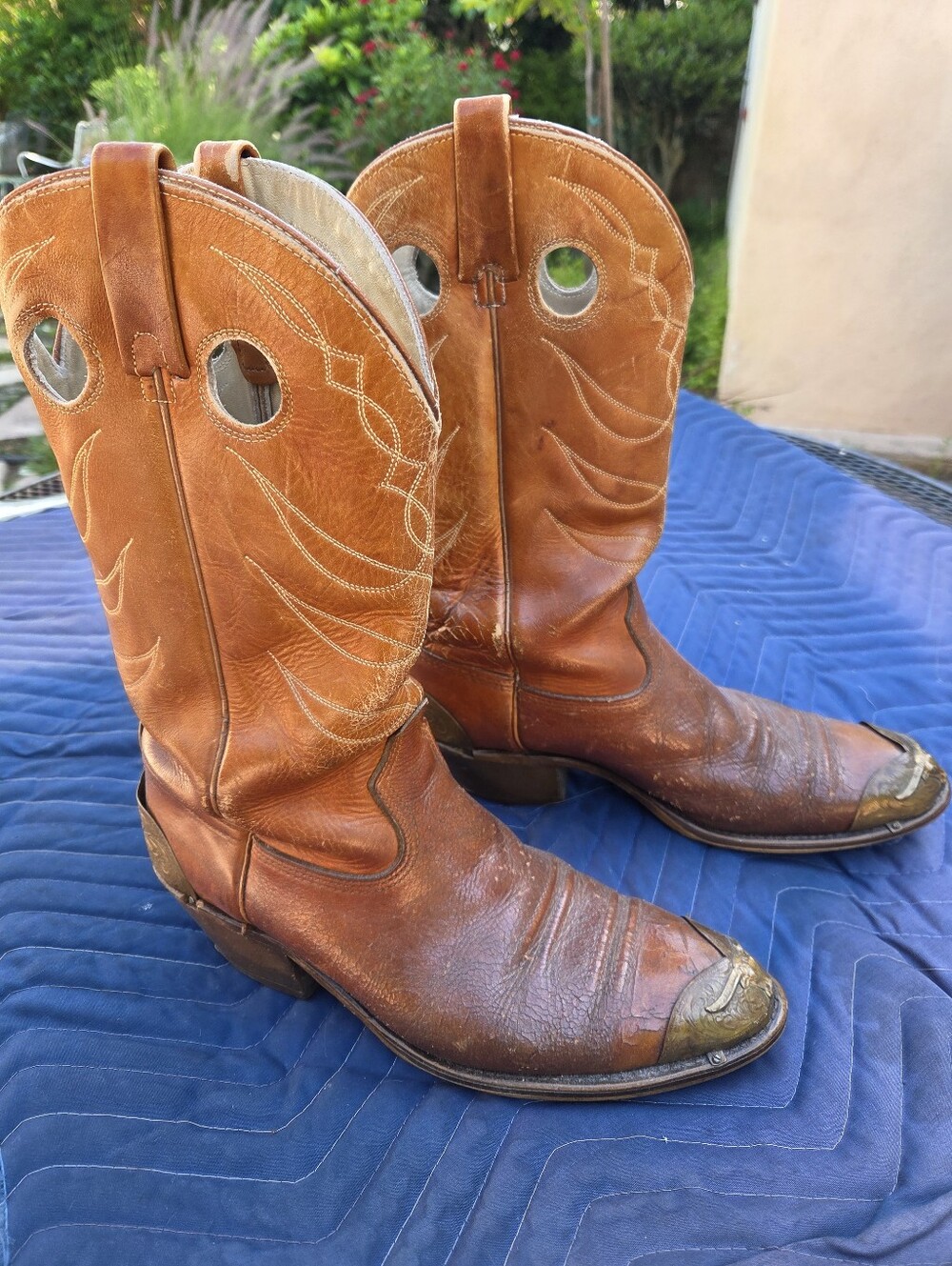 Vintage ACME Men's Brown Leather Western / ToeTip Capped Boots Size 12